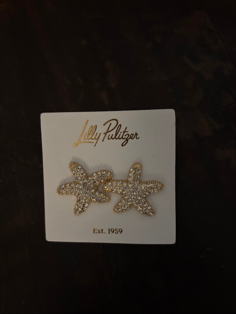 Lilly Pulitzer Gold Crystal Starfish Studs